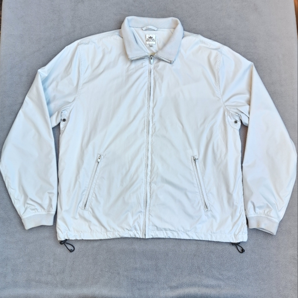 Peter Millar full zip golf windbreaker vented underarm jacket men size Large EUC